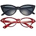 50's Costume Accessories Set Chiffon Scarf Cat Eye Glasses Bandana Tie Headband and Earrings (OneSize, Red)