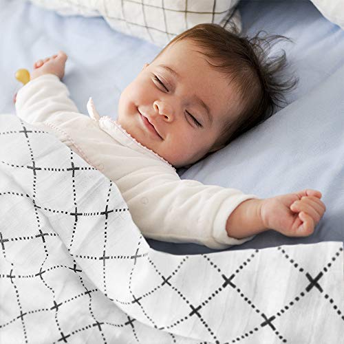 KiddyCare Baby Swaddle Blanket - Bamboo Muslin Swaddling for Boy and Girl - Soft Swaddles for Infants - Large 47" x 47"Unisex Swaddle Wraps 4 Pack