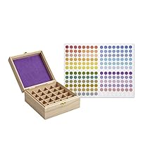 SOLIGT 25 Slot Wooden Essential Oil Box/case, holds 25 5,10,15ml and 10ml Roller Bottles, Perfect Essential Oil Storage/organizer Case For Travel and Presentation(inner diameter height 3.5 inches)