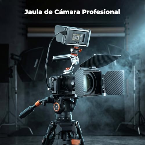 K&F CONCEPT ZV-E1 Cage，Kit de Jaula para Sony Alpha ZV-E1 con Liberación Rápida HawkLock，Placa de Liberación Rápida Incorporada para Arca, Zapata Fría y Orificios Roscas de 3/8'' y 1/4''