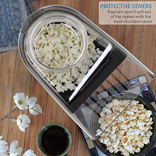 Hot Air Popcorn Maker, Popcorn Machine, 1200W Popcorn Popper with Measuring Cup and Removable Lid for Watching Movies and Holding Parties in Home, No Oil Needed Great For Kids, Red