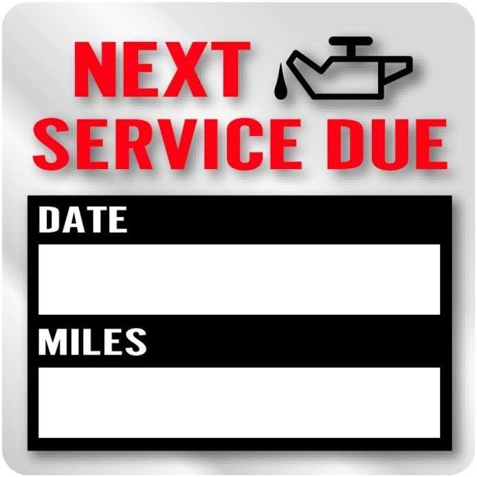 Hybsk Clear Oil Change/Service Reminder Stickers 2"x2" Premium Quality Oil Change Stickers 200 Labels on a Roll (Black) : Office Products