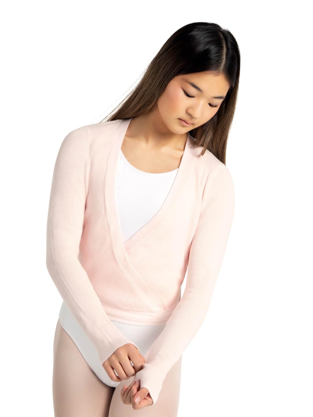 Women 11381W Wrap Sweater - PINK, Small