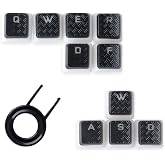 10Keys Backlit Textured Keycaps Replacement for Corsair K100 and K70PRO Mechanical Gaming Keyboard (Black&amp;White Pudding Stripe)