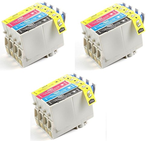 12 Pack Remanufactured Inkjet Cartridges for Epson T060 #60 T060120 T060220 T060320 T060420 Compatible With Stylus C68, C88, C88Plus, CX3800, CX3810, CX4200, CX4800, CX5800F, CX7800
