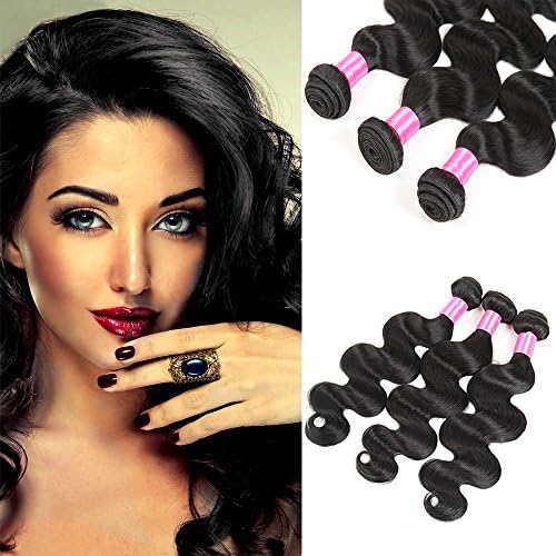 Yingrun Hair Brazilian Body Wave Virgin Human Hair Extension Weave 3 Bundles 300g Natural Black 100% Unprocessed Virgin Hair Bundles Mixed Length Cheap Wholesale Hot Sale (10‘ 12’ 14‘)