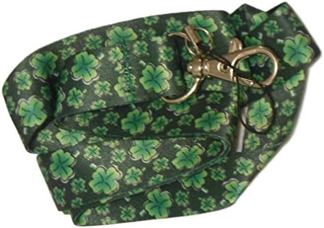 BTC LANYARDS Green Clover ID Badge Holder Neck Lanyard
