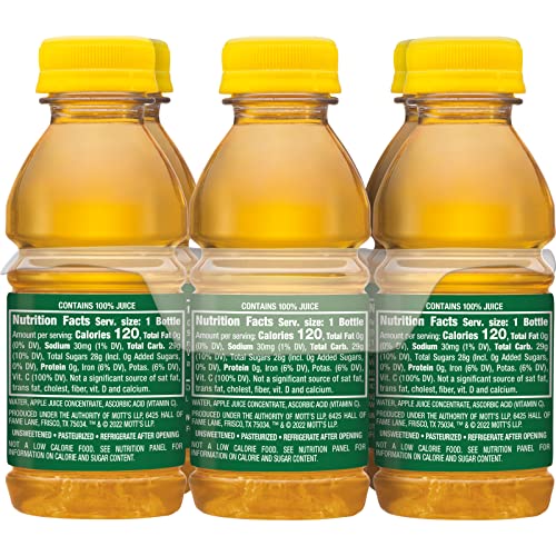 MOTT’S 100% ORIGINAL APPLE JUICE, 8 FL OZ BOTTLES, 6 PACK