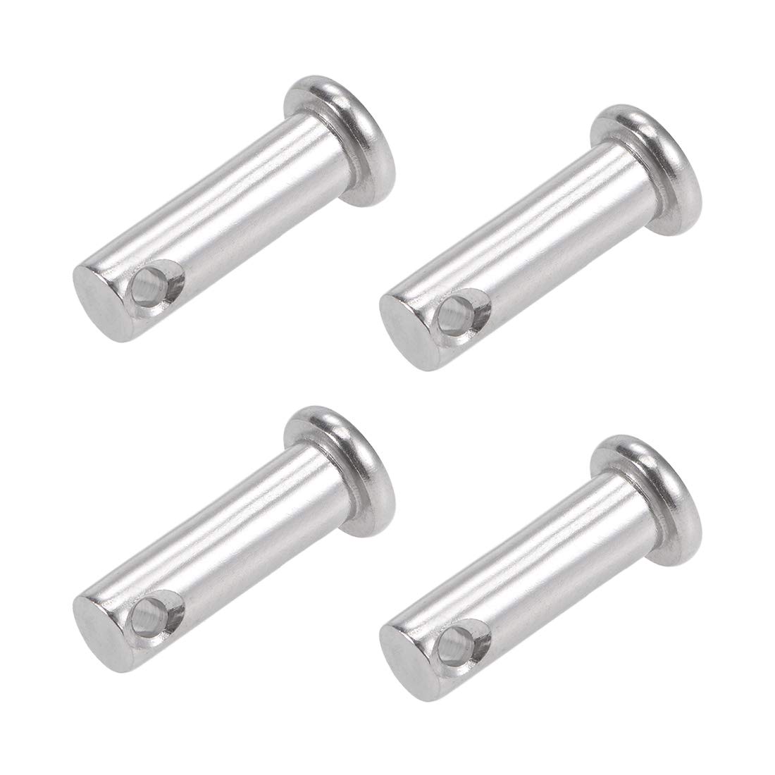 sourcing map Single Hole Clevis Pins - 8mm X 25mm Flat Head 304 Stainless Steel Link Hinge Pin 4Pcs