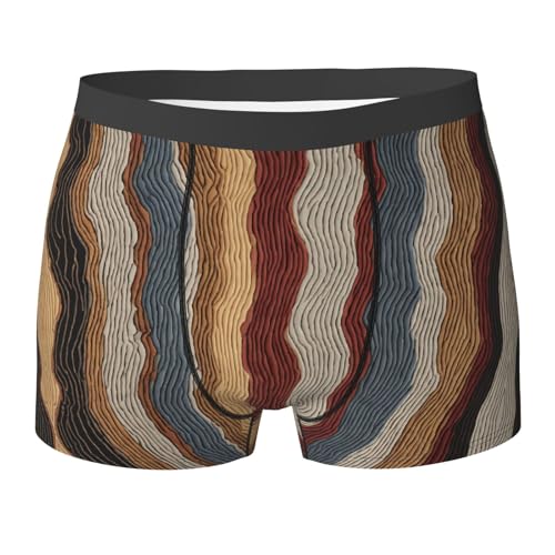 SYHEART Colorful Stripes Print Men'S Boxer Briefs With Elastic Comfort Fit Design For All-Day Wear
