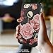 RabeMall Case iPhone 6S Plus,Case iPhone 6 Plus Pretty Flowers Girls/Women Anti-Fingerprint Scratch-Resistant Three Layer High Impact Resistant Hybrid Protective Cover,Floral Black