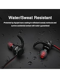 AWEI   Auriculares inalámbricos con micrófono IPX4, resistentes al agua, estéreo, resistentes al sudor, para gimnasio, correr, entrenamiento, batería de 10 horas