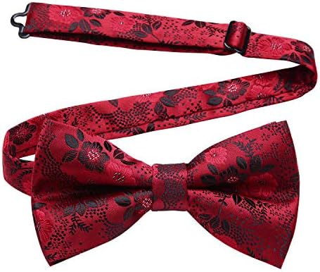 Floral Pre-Tied Mens Bow Tie Adjustable Elegant Formal Bowties for Boys & Adult Tuxedo Wedding