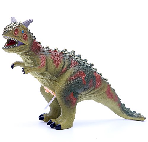 Anleolife 12" Realistic Soft Dinosaur Action Figure Toy for Kids, Jumbo Squeezable Carnotaurus