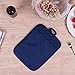 Anyi Blue Pot Holders with Pocket - Heat Resistant Cotton Hot Pads for Counter and Table