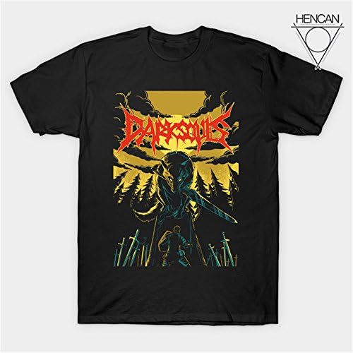 HENCAN Unofficial Dark Souls Metal Band Tee Gaming Casual T Shirt Creative Unisex Tees Top Short Sleeve-Large