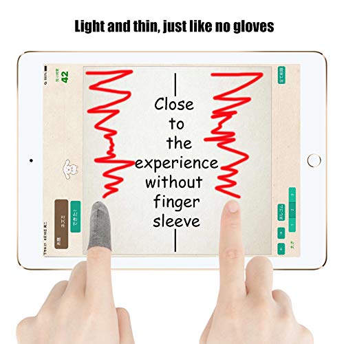 Sterling Silver Fiber, 0.01"(0.5mm) Ultra-Thin, Pubg Mobile Knives Out Finger Sleeve Anti-Sweat Breathable for High-Ranking Players Mobile Game Streamer iPhone/iPad/Android Size:S(6P)