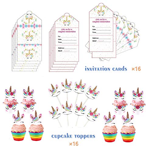 image for Comfy Mee Unicorn Themed Birthday Party Supplies Set | Disposable Unic