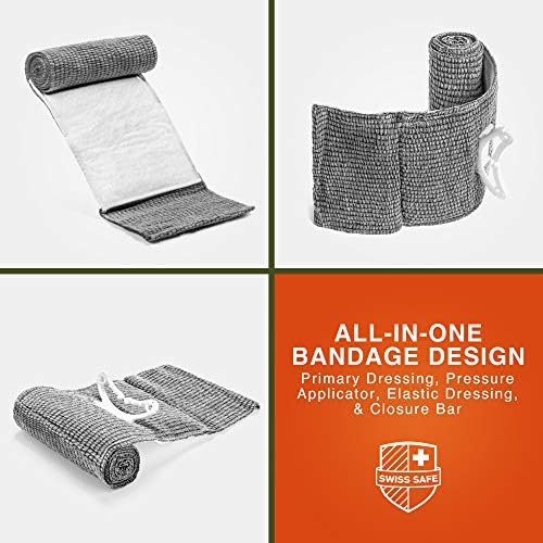 Israeli 6″ Compression Bandage [STERILE]: Genuine Compact Design for Emergency Wound Dressing, First Assist and Trauma Equipment (2-Pack)