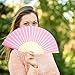 Bememo Hand Held Fans Silk Bamboo Folding Fans Handheld Folded Fan for Church Wedding Gift, Party Favors, DIY Decoration (Multicolor, 48 Pack)