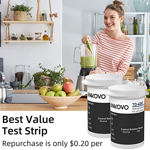 ANKOVO Blood Glucose Test Strips, Diabetic Test Strips for Blood Sugar