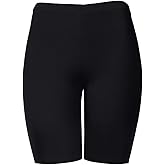 HATOPANTS Women's Cotton Bermuda Biker Shorts Mid Thigh High Rise Stretch Jersey