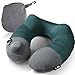 Kmall Travel Pillow-Super Comfy Inflatable Travel Neck Pillows for Airplanes Travel CoolMax Cover Green