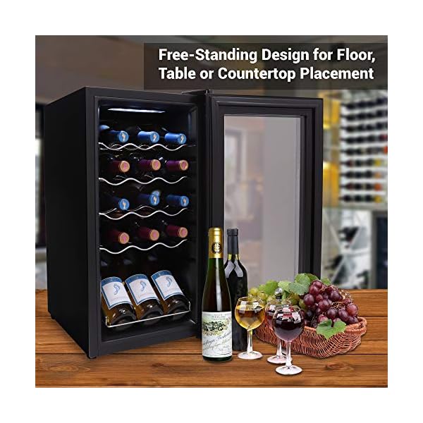 15-Bottle-Wine-Cooler-Refrigerator-White-Red-Wine-Fridge-Chiller-Countertop-Wine-Cooler-Freestanding-Compact-Mini-Wine-Fridge-15-Bottle-Capacity-Digital-Control-Glass-Door-NutriChef-PKCWC150
