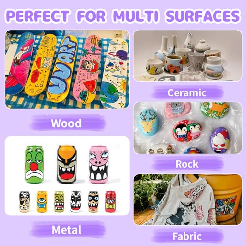 14 Colors Jumbo Acrylic Markers, 15mm Wide Tip Acrylic Marker, 3 in 1 Acrylic Paint Markers for Stones Wood Canvas Glass Cups, Acrylic Felt Suitable for Most Surfaces