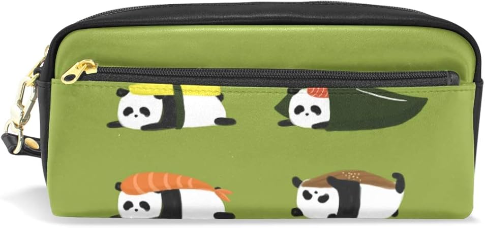 Amazon Soresore ソレソレ ペンケース 大容量 かわいい おしゃれ 高校生 筆箱 中学生 女子 パンダ 寿司 グリーン 緑 ペンポーチ 化粧ポーチ ポーチ ふでばこ 女の子 小学生 文房具 文具 筆入れ Puレザー プレゼント 贈り物 ギフト ペンケース 文房具 オフィス用品