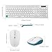 RECCAZR Wireless Keyboard and Mouse Combo, Quiet Full-Sized Wireless Keyboard and Adjustable Mouse, 2.4GHz USB Receiver, Ergonomic Wireless Keyboard and Mouse for PC, Windows, Desktop, Laptop(White)