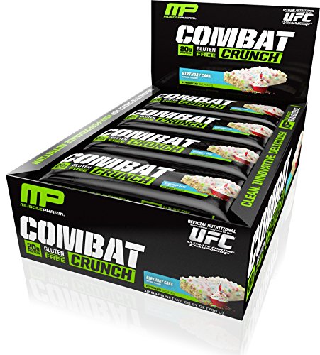 Muscle Pharm Combat Crunch Bars, Birthday Cake, 12 Count, Net Wt. 26.67 Ounce