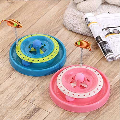 iHOO Cat Interactive Turbo Track Ball Toys Catch The Mouse Exercise Scratcher Roller Turntable Kitten Sway Toy Mental Physical Exercise Amusement Pet Supplies