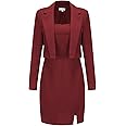 EXLURA Women's Professional Business Lightweight Blazer Dress Suit Sets 2 Piece Work Office Fashion Outfits