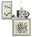 Zippo Scrimshaw Ship Pocket Lighter, Street Chrome