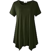 LARACE Short Sleeve Shirts for Womens Plus Size Tops Casual Summer Clothes Asymmetrical Tunic Blouses