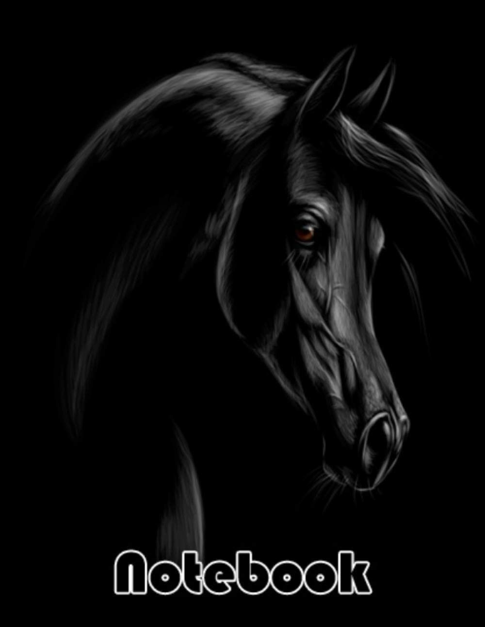 Notebook: Black horses & black cover | Lined Notebook Journal, Black Notebook, Large - Size 8.5 x 11 inches - 120 Pages: College Ruled paper, perfect ... or thanksgiving gift for men and women