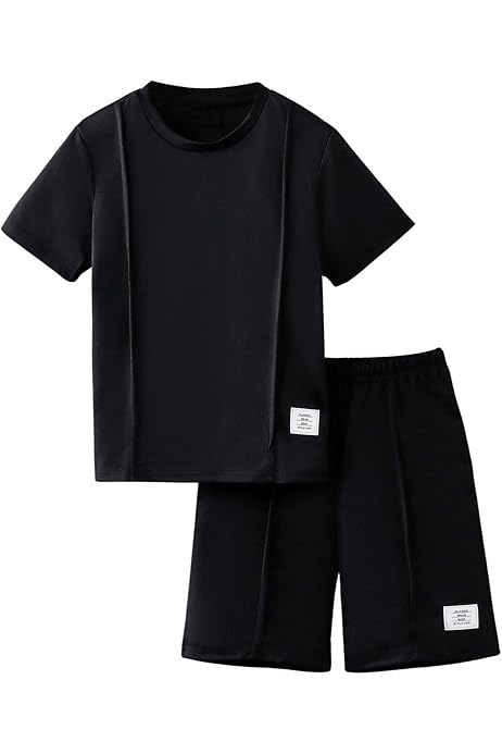 Clothes For Teen Girls MoFiz Boy's Short Set Piece Crewneck T