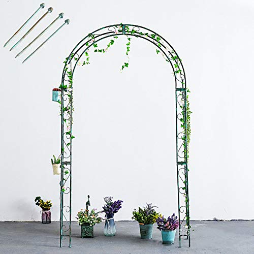 SYLJ Rosenbogen, 220 x 122 x 40 cm Torbogen aus Eisen, Wetterfeste Rankhilfe freistehend, Pergola für Kletterpflanzen…