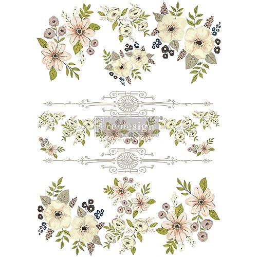 Redesign with Prima Decor Transfers® Painted Florals Total Sheet Size 24x35,Cut…