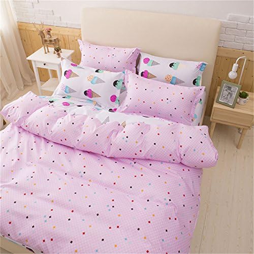 Sookie 4 Piece bedding set - 800 Thread Count Luxurious&amp;Extremely Durable Premium Bedding Collection - Pink lattice geometric patterns - Standard Size