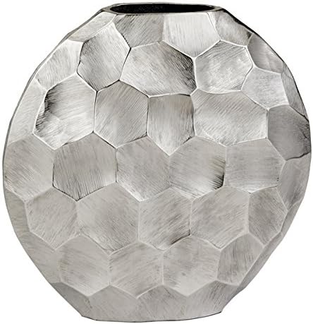 Facetado Round Silver Vase | Made of aluminum