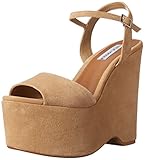 Steve Madden Women's Jaylee Wedge Sandal, Taupe Suede, 6 M US