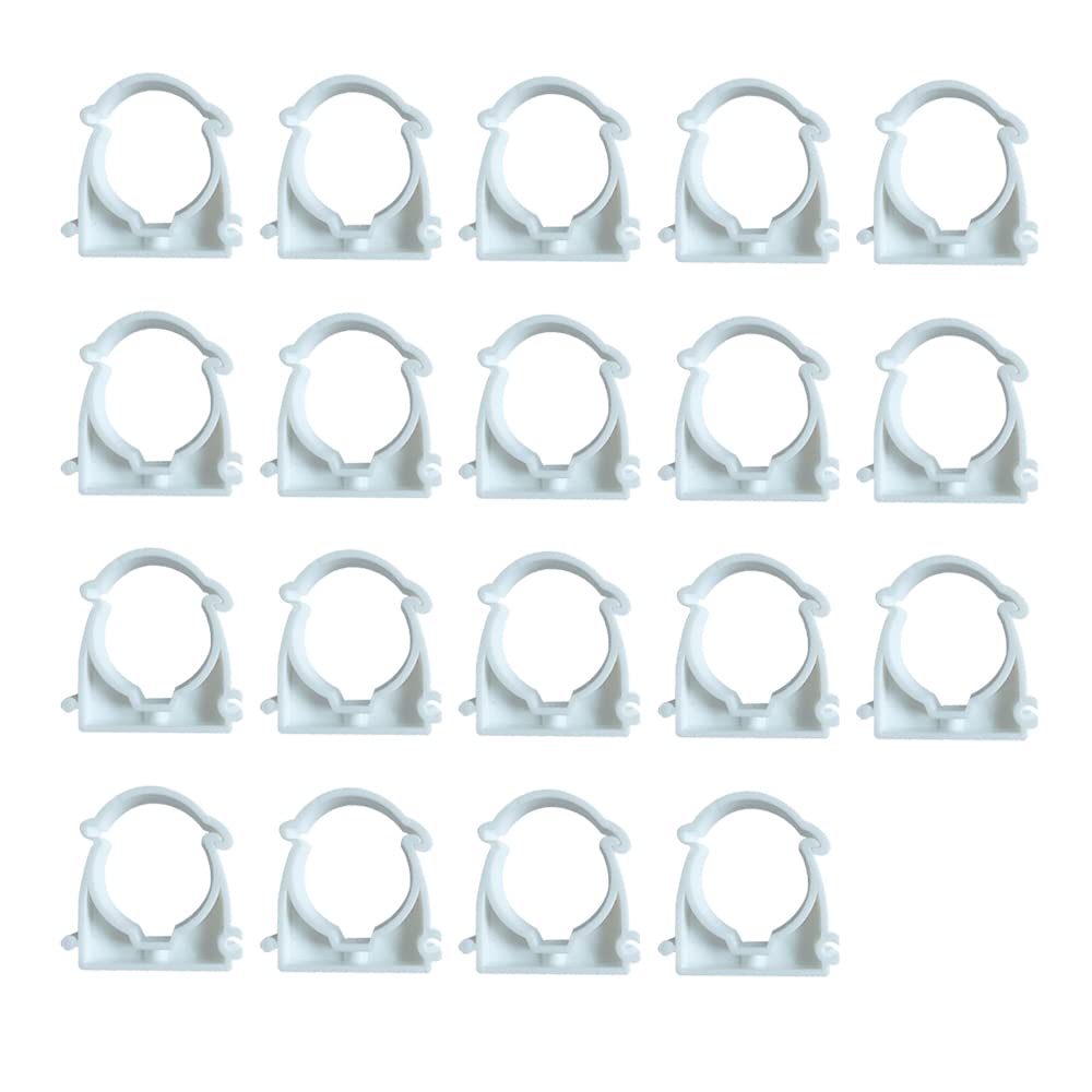 HLIWS 19PCS Inner Diameter 32mm,Plastic Water Pipe Fixed Clips,Tubing Clips,Universal Single Pipe Clip,Snap Single Hinged Pipe Clamp(White) — image 1