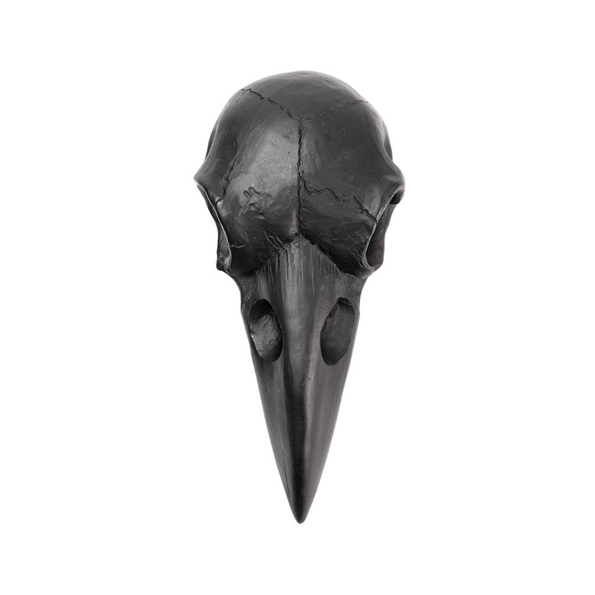 Raven Skull Black Finish Small Hand Makeup Mirror Decor