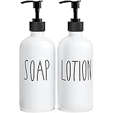 MOMEEMO White Soap Dispenser Bathroom Set, Contains Hand and Lotion Dispenser, Suitable for Bathroom Accessories Decor. (White)