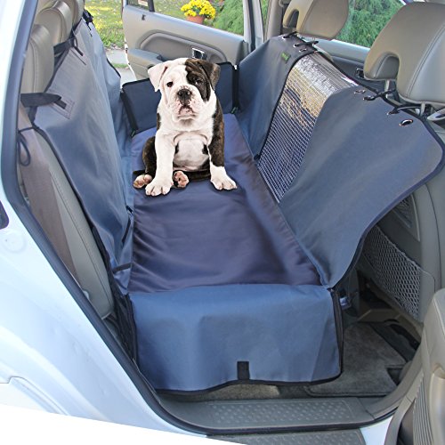 Car Seat Cover for Dogs by Drive Auto Products - Best Pet Hammock for Car, Thick Canvas & Heavy Duty Clear Viewing Window - Waterproof Protection is Nonslip and Fits Almost Any Vehicle, Universal