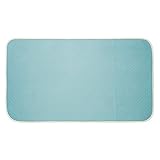 mDesign Microfiber Shower and Bath Mat for Bathroom Floor - X-Large, Aqua Blue
