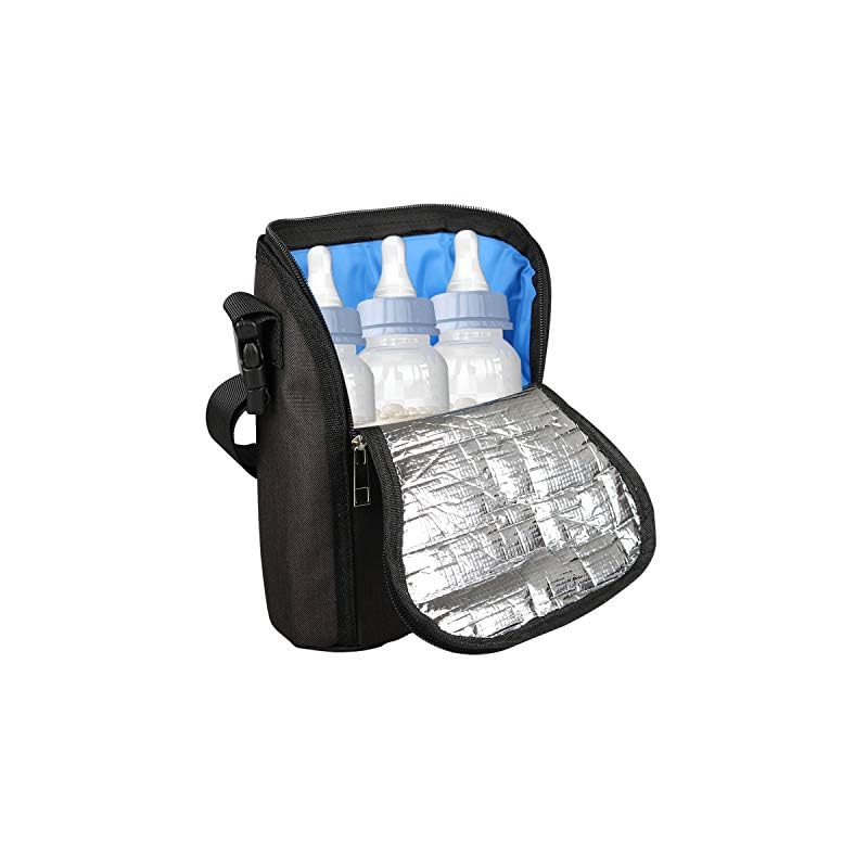 Baby Bottle Bag, Meiiy Insulated Breast Milk Bag Freezeable Bottle Cooler Bag with Gel Double Baby Bottle Day Care Tote…
