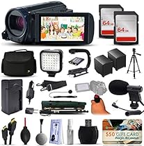 Canon VIXIA HF R62 HFR62 HD Camcorder Video Camera + 128GB Boardcasting Filmmaker's Package with LED Night Light + Tripod + Monopod + Action Stabilizer + Handgrip + Microphone + More